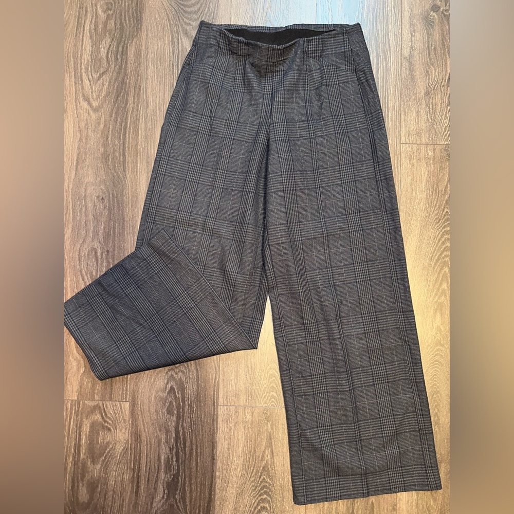 Gray Plaid Women's Pants